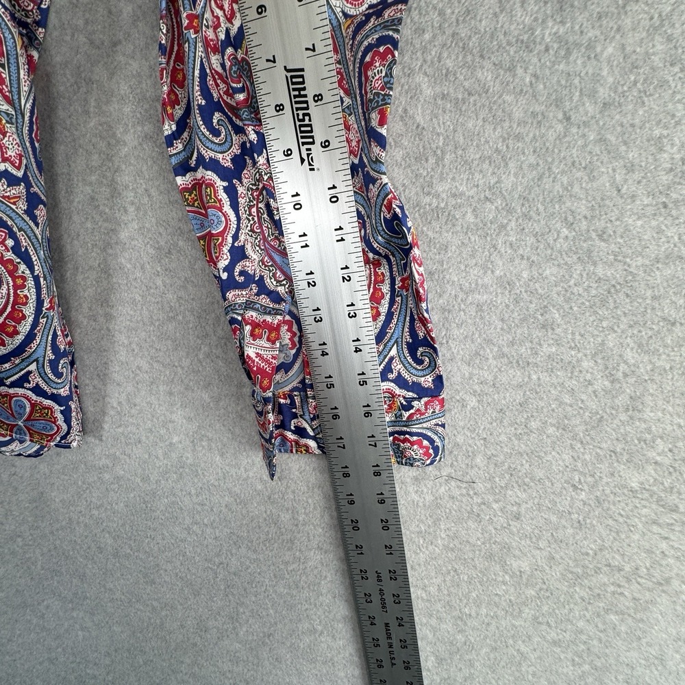 Lauren Ralph Lauren LRL Womens 1XL Colorful Paisley Cotton Button Up Shirt Top - Picture 15 of 16